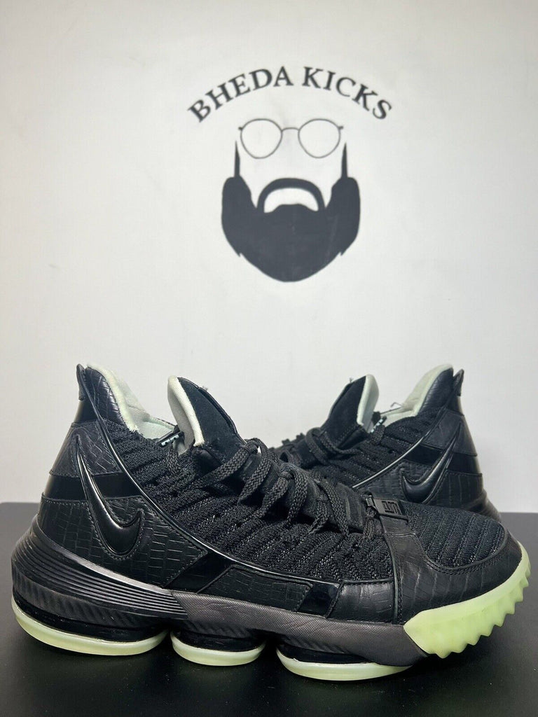 Nike Lebron 16 Glow Basketball Sneakers Men Size 13 Black CD2461-001 Preowned