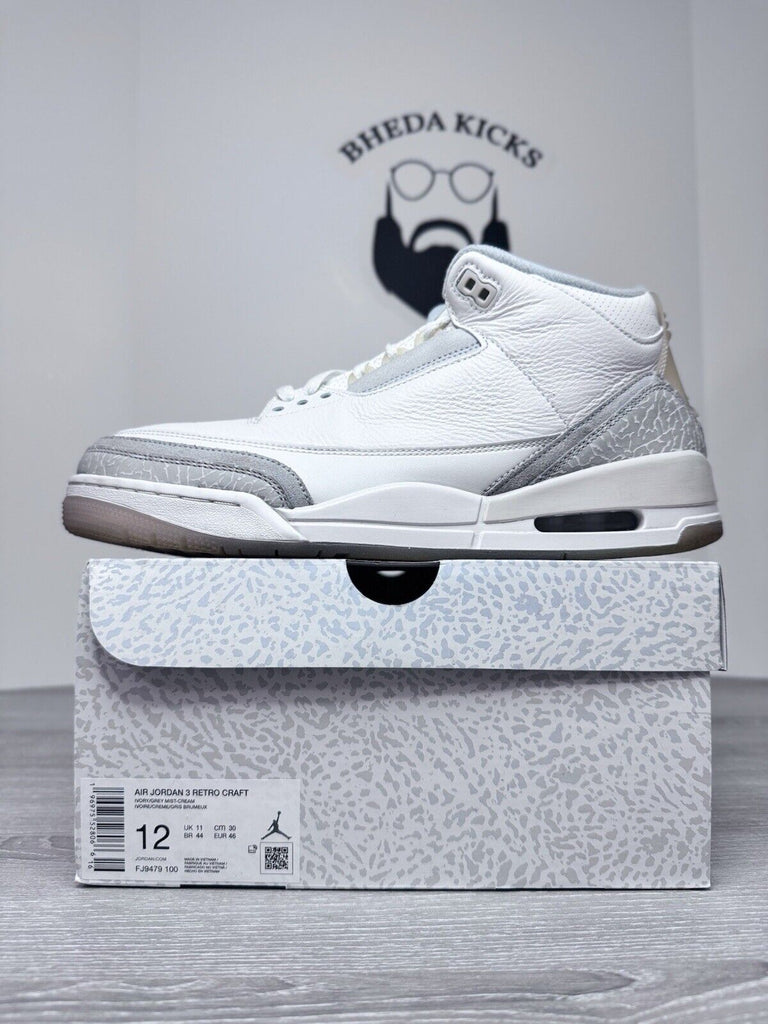 Size 12 - Air Jordan 3 Retro SE Craft Ivory FJ9479-100 Preowned Clean