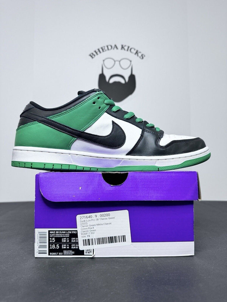 Nike SB Dunk Low Pro “Classic Green” BQ6817-302 Preowned Og Men’s Size 15