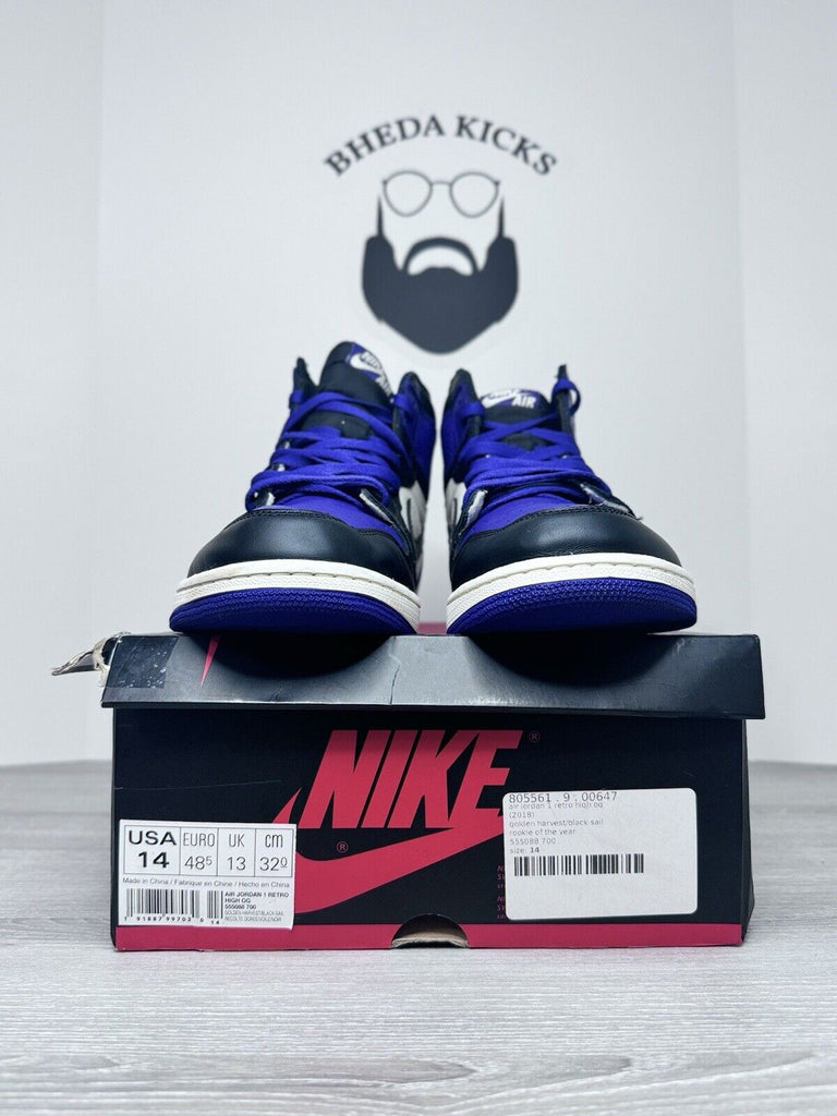 Size 14 - Nike Air Jordan 1 High OG Court Purple 1.0  555088-501 Preowned Rare