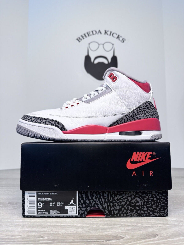 Size 9.5 - Jordan 3 Retro Mid Fire Red DN3707-160 Preowned Authentic Clean