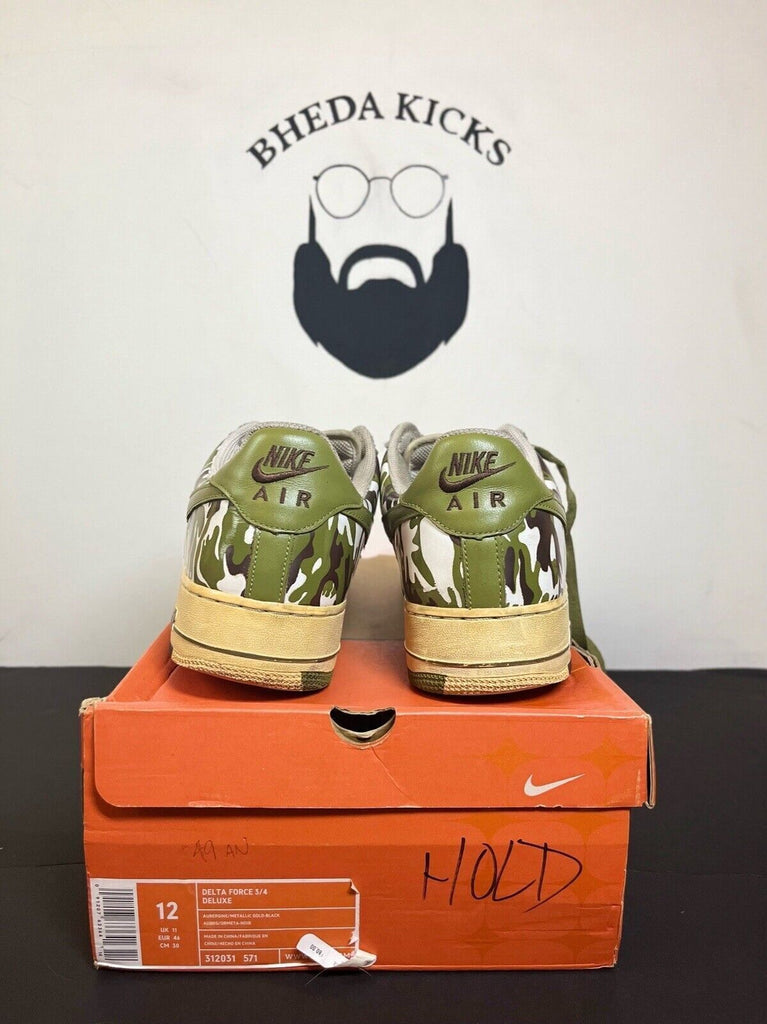 2004 Nike Air Force One "Camouflage" White/Palm Green/Brown 306353-131 Size 12