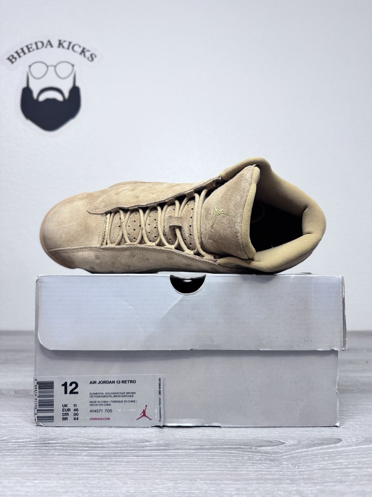 Size 12 - Nike Air Jordan 13 Wheat Men 414571-705 Brown Suede Basketball Shoes