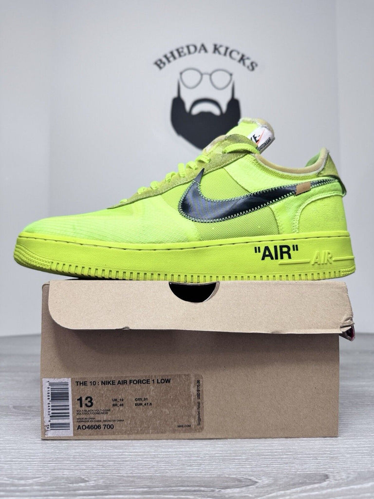 Nike Off-White x Air Force 1 Low Volt Size 13 AO4606-700 Preowned Authentic