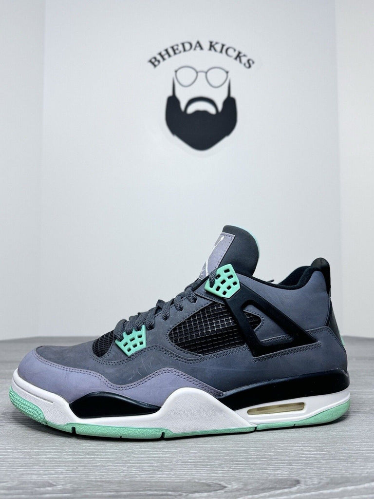 Size 12 - 2013 Air Jordan 4 Retro Green Glow Grey 308497-033 Men Sneakers