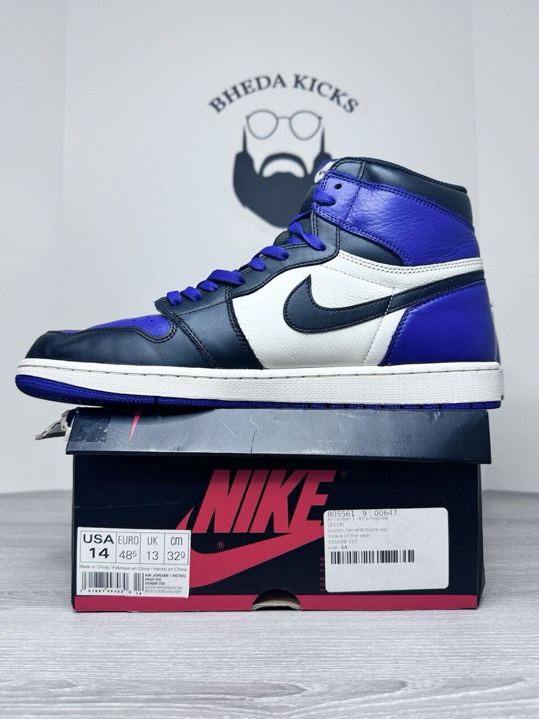 Size 14 - Nike Air Jordan 1 High OG Court Purple 1.0  555088-501 Preowned Rare