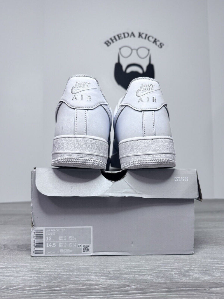 Size 13 - Nike Air Force 1 '07 'Triple White' CW2288-111 Preowned Authentic