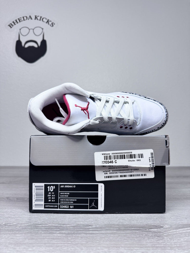 Size 10.5 - Nike Air Jordan 3 D Retro White Cement Football Cleats 324822-161 DS