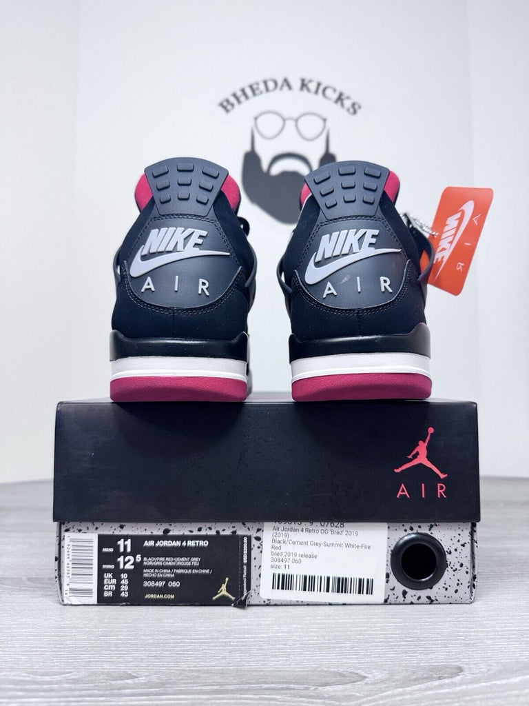 Size 11 - Nike Air Jordan 4 Retro OG Bred 2019 308497-060 Preowned Authentic