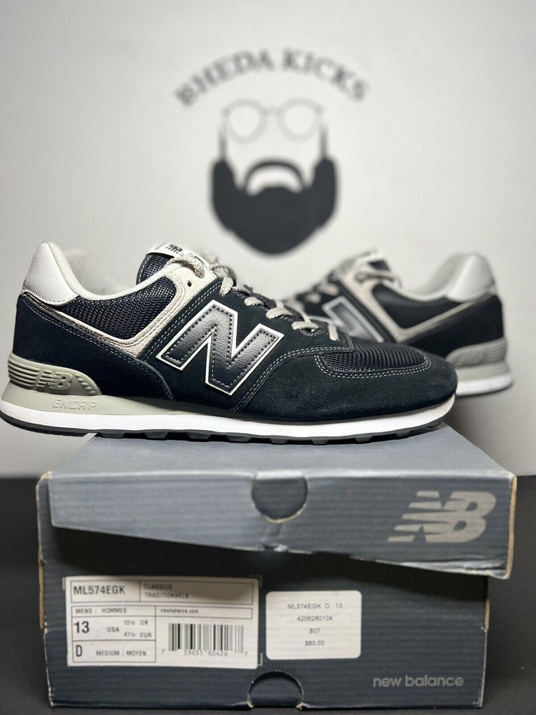 Size 13 - New Balance 574 Core ML574EGK Grey Black White Sneaker Low top Logo