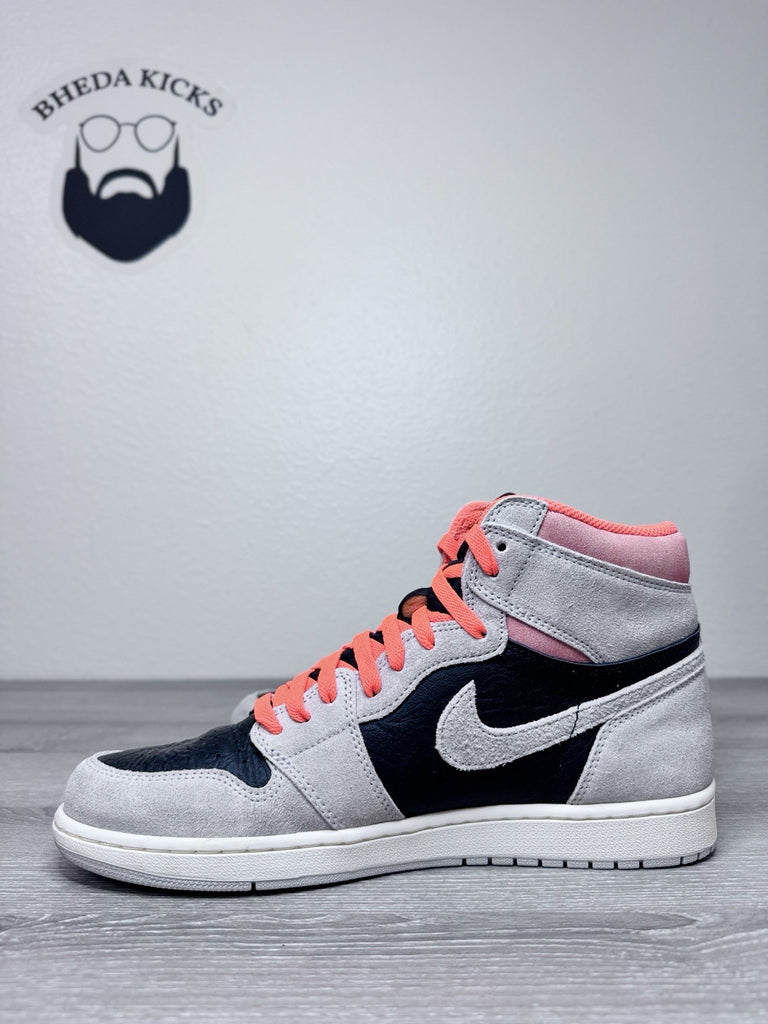 Size 10.5 - Jordan 1 Retro High OG Neutral Grey Hyper Crimson 555088-018