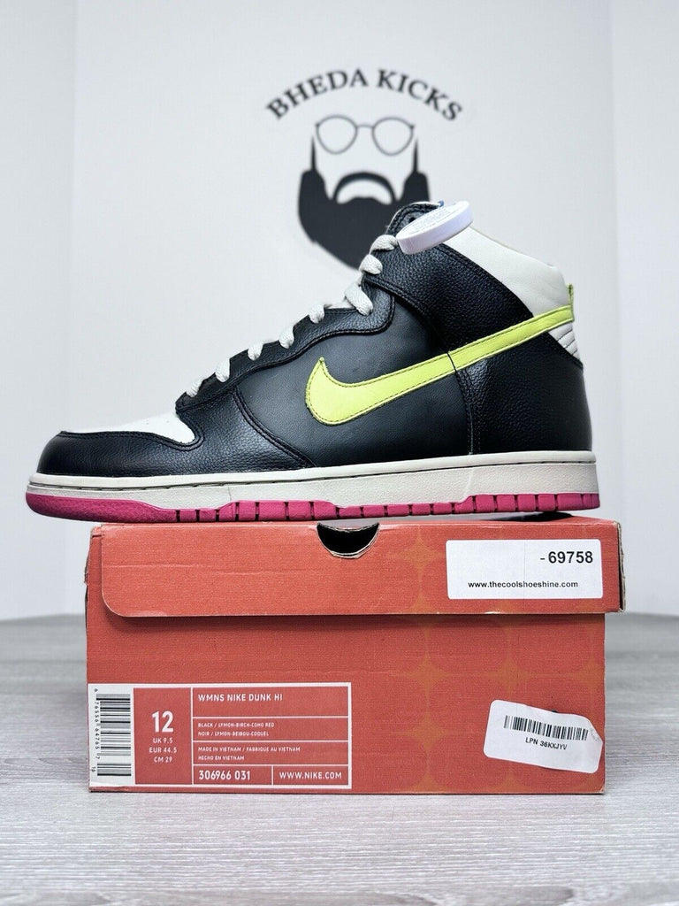 Size 12 (10.5 Mens) Nike Wmns Dunk Hi Ms Pac Man Black Lymon Birch 306966-031