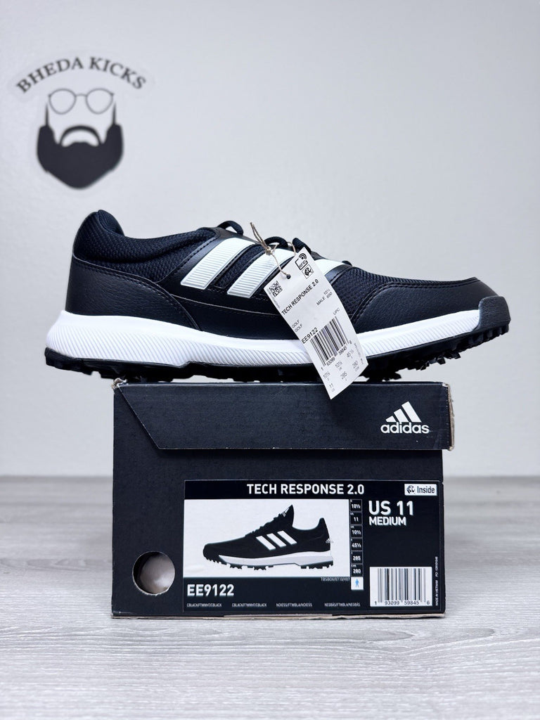 Size 11 - Men’s Adidas Tech Response 2.0 Black Soft Spike Golf Shoes EE9122 NEW
