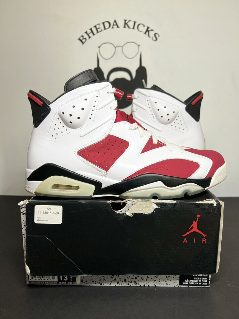 Nike Air Jordan 6 VI Retro Carmine 2014 Red White Size 13 Sneakers 384664-160 Og