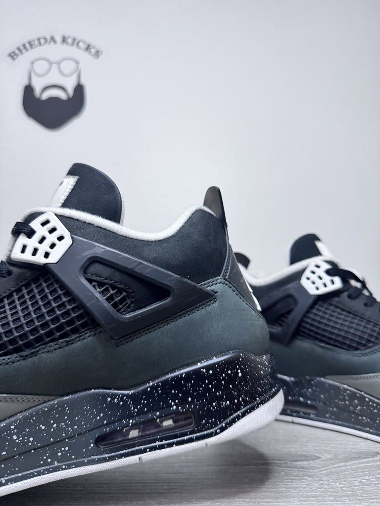 Size 15 - Nike Air Jordan 4 Retro Fear Black White FQ8138-002 Preowned Authentic
