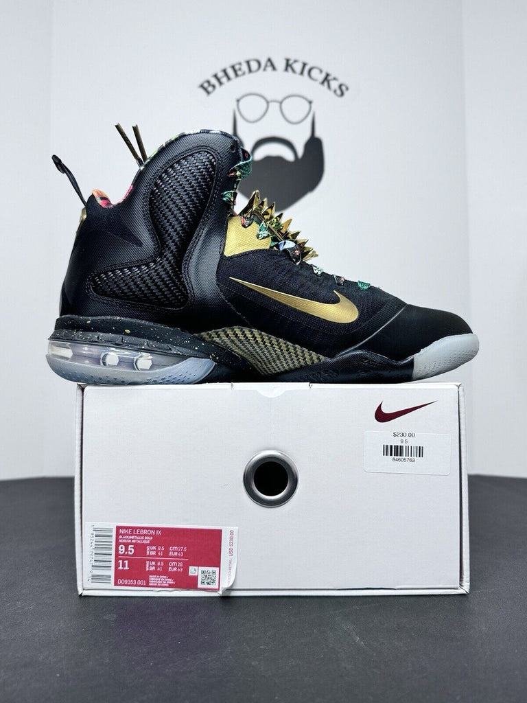 NEW Nike LeBron 9 2022 Watch The Throne DO9353-001 Black Gold OG Men’s Size 9.5