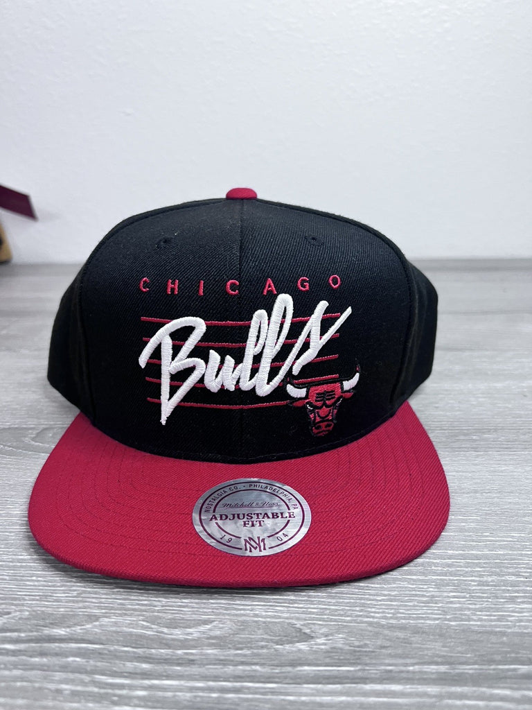 Chicago Bulls Hat Red Green Mitchell & Ness NBA Champs Deadstock Adjustable Snap