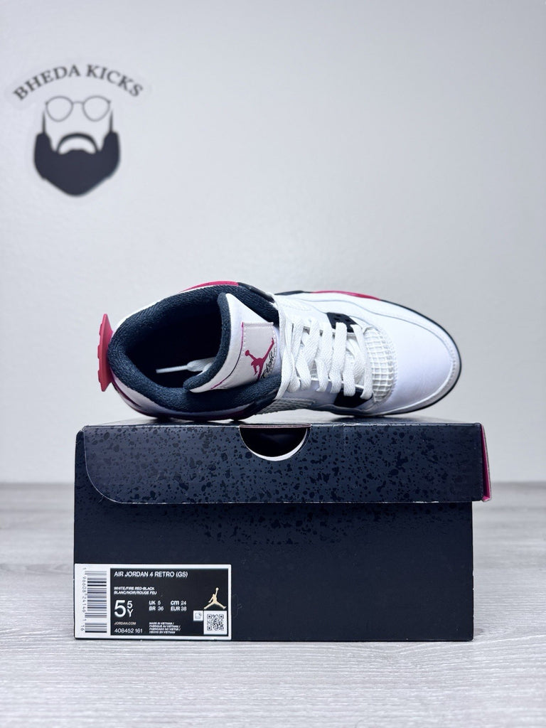 Size 5.5y - 2023 Nike Air Jordan 4 Retro GS Red Cement 408452-161 Preowned