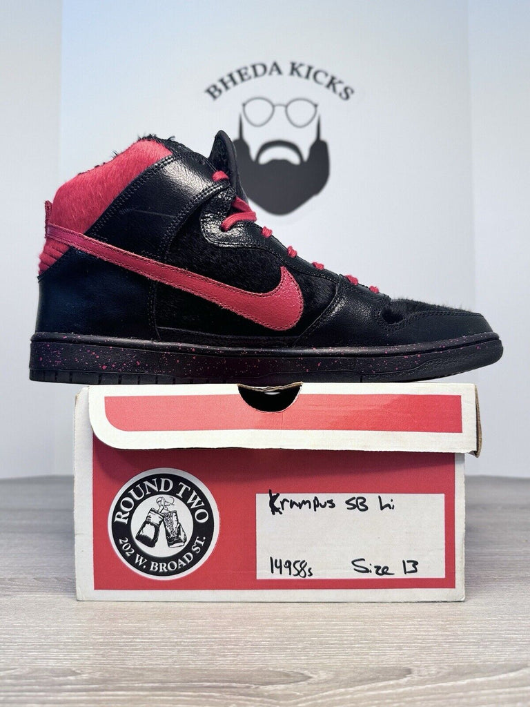 Size 13 - Nike SB Dunk Pro High Krampus Og Clean Vintage Black Red 554673-006