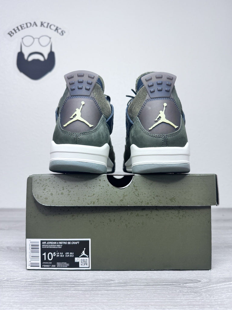 Size 10.5 - Nike Air Jordan 4 Retro Craft Olive FB9927-200 OG Bred Green Cement