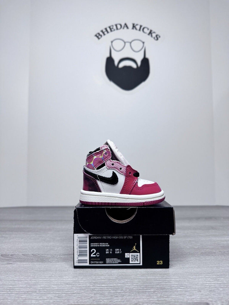 Size 2C - Nike Air Jordan 1 Retro OG High Spider-Man Spider-Verse TD DV1750-601