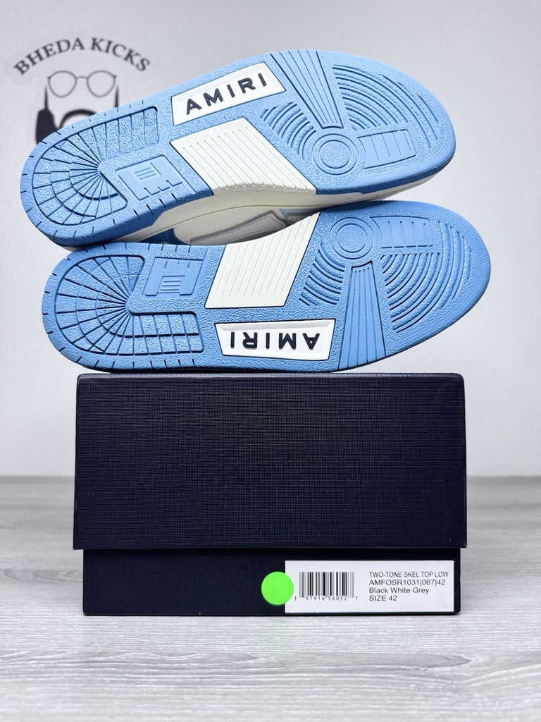 Size 42 EU / 9 US - Amiri Skel Top Low Two Tone Blue White Designer Men’s Shoes
