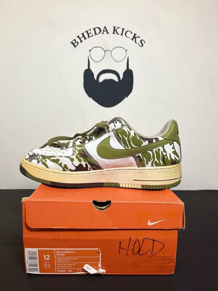 2004 Nike Air Force One "Camouflage" White/Palm Green/Brown 306353-131 Size 12