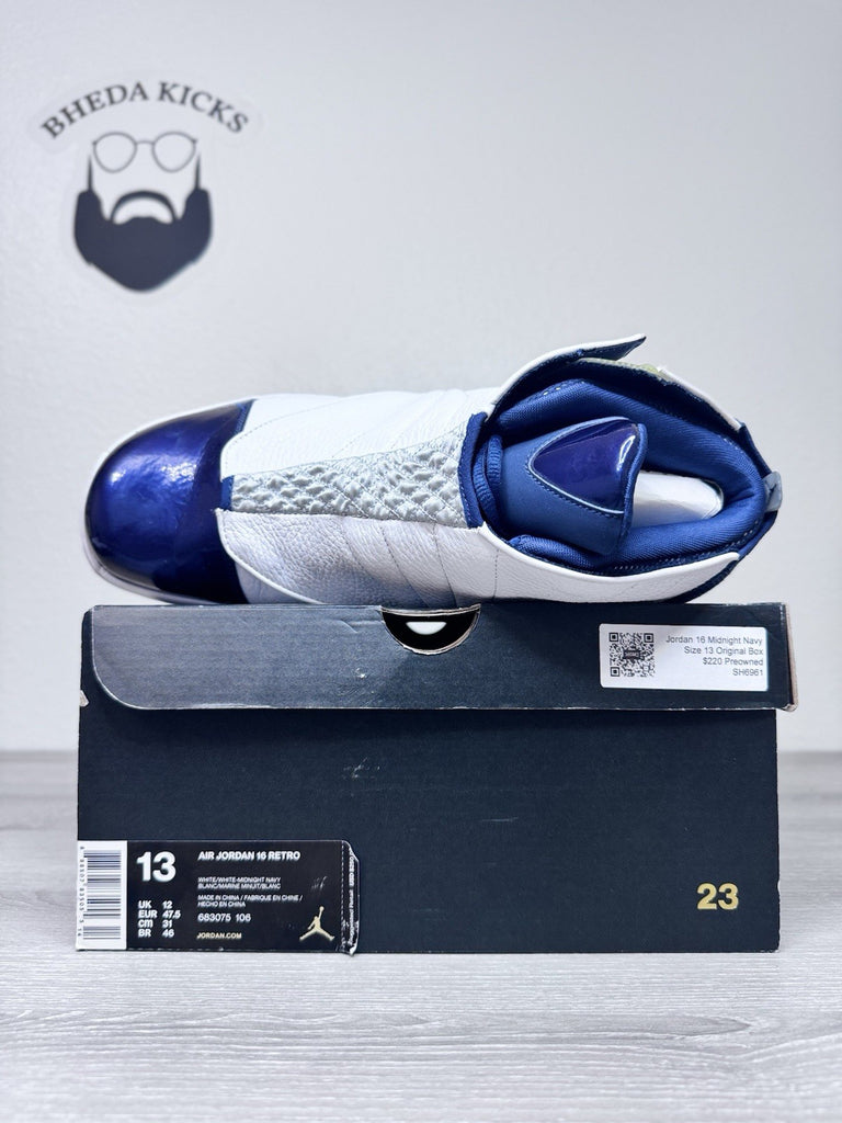 Size 13 - Air Jordan 16 Retro 2016 Midnight Navy 683075-106 Preowned Authentic