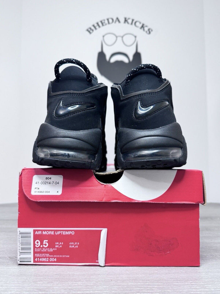 Size 9.5 - Nike Air More Uptempo Reflective Black Men's Shoes 414962-004