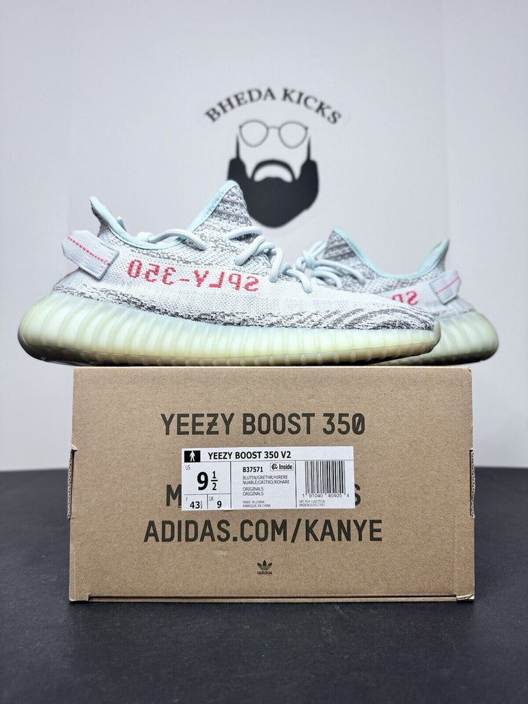 Adidas Yeezy Boost 350 V2 Low Blue Tint B37571 Preowned Og Men’s Size 9.5