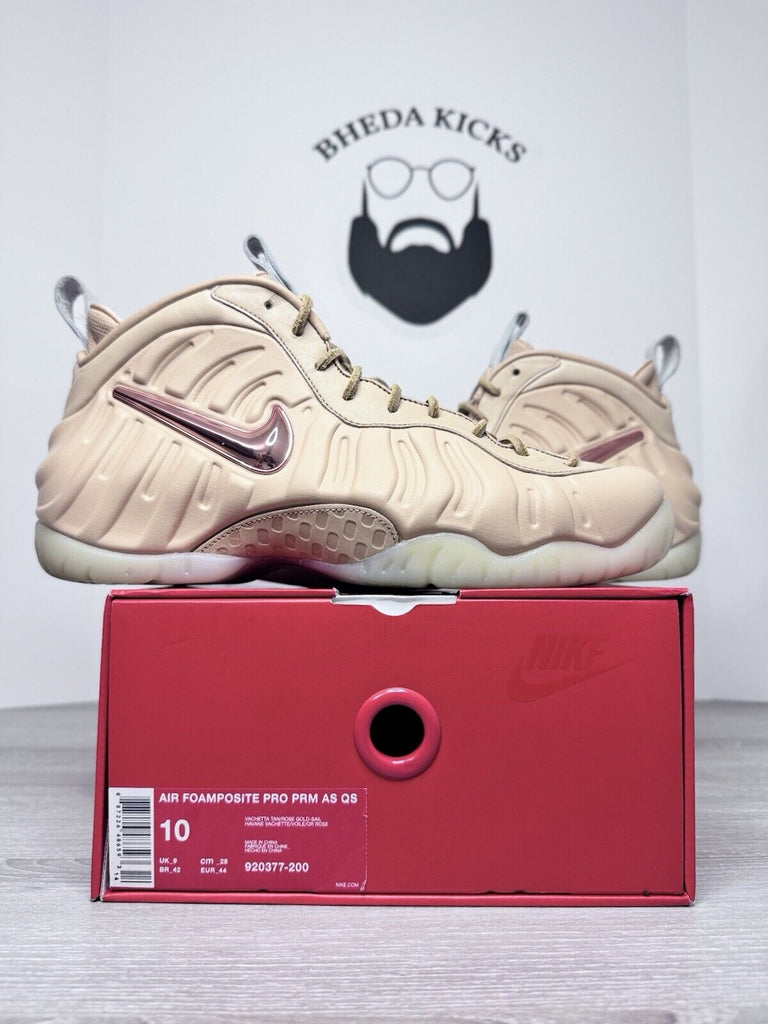 Size 10 - Nike Air Foamposite Pro Premium Vachetta Tan 920377-200 Preowned