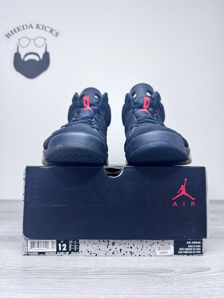 Size 12 - Air Jordan 6 Retro Infrared Black Mens Preowned 384664-060 Rare