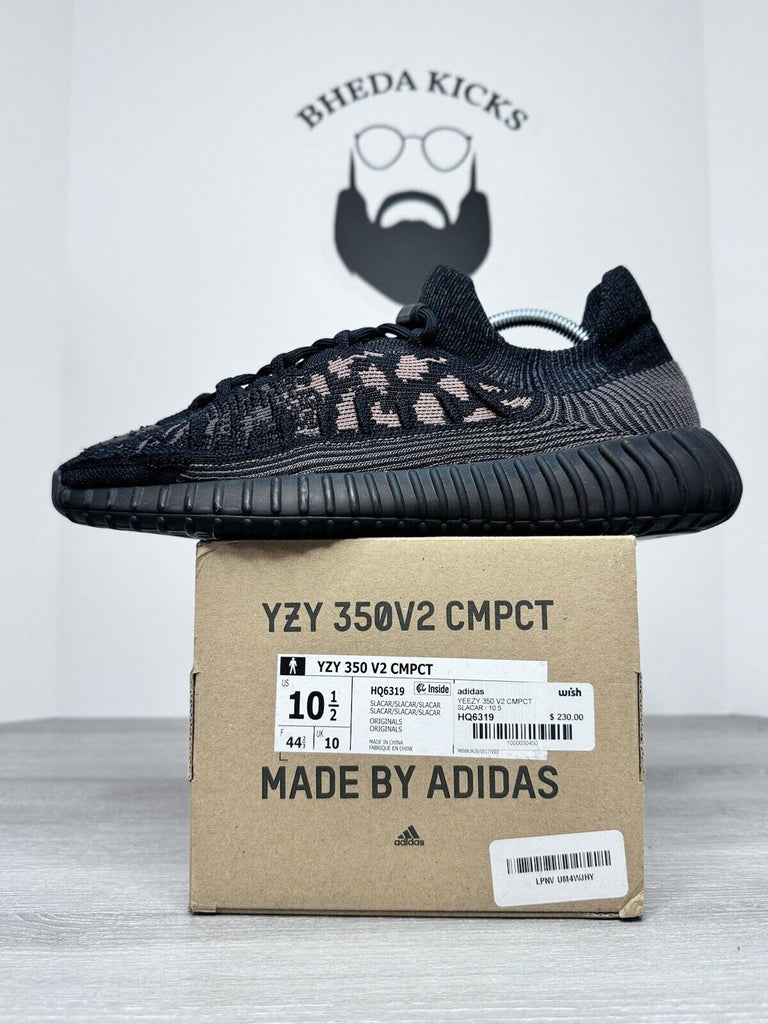 Size 10.5 - Adidas Yeezy Boost 350 V2 CMPCT Slate Carbon HQ6319 Preowned