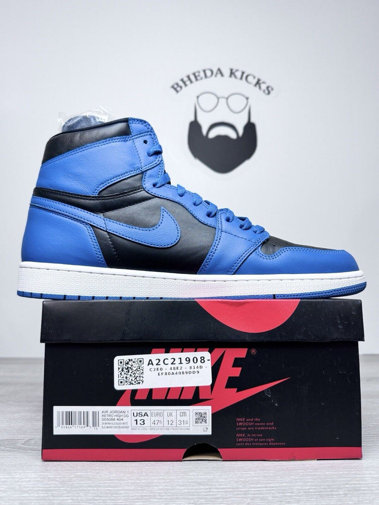 Size 13 - Nike Air Jordan 1 Retro OG High Dark Marina Blue Men's 555088-404