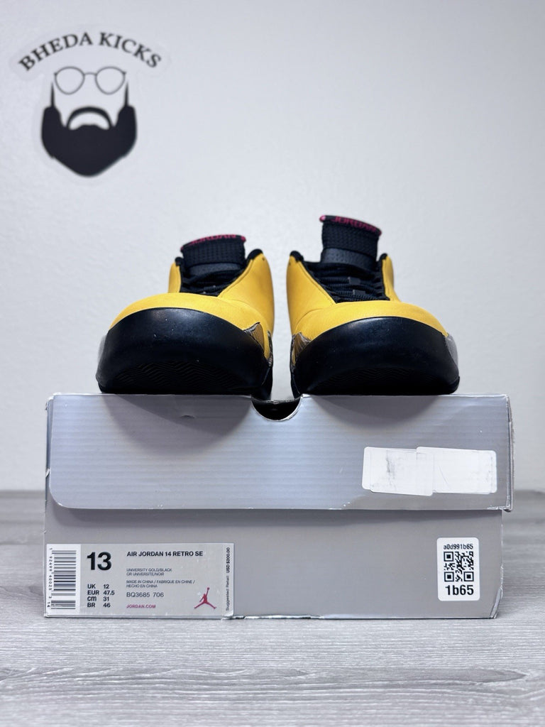 Size 13 - Jordan 14 XIV Retro Ferrari 'University Gold' 2019 BQ3685-706 Preowned