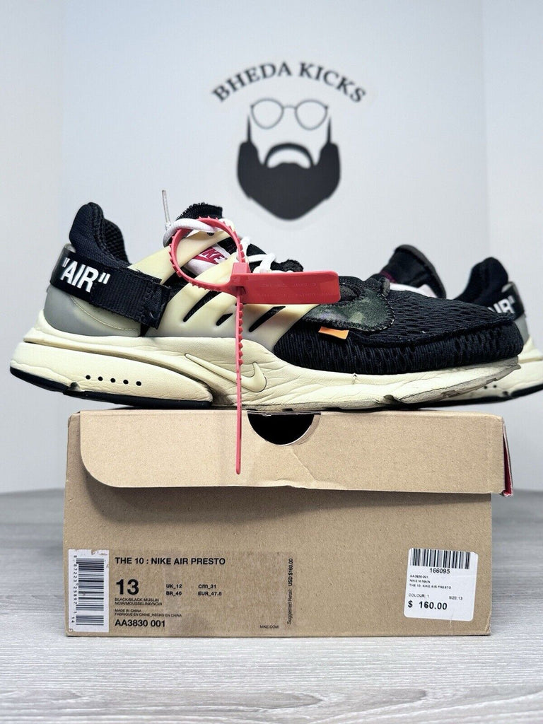 Size 13 - Nike Air Presto x Off-White Low The Ten AA3830-001 Preowned Rare