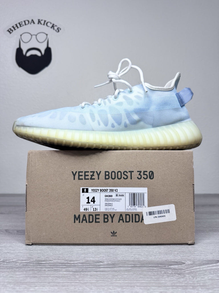 Size 14 - Adidas Men's Yeezy Boost 350 V2 Mono Ice GW2869 Preowned Authentic