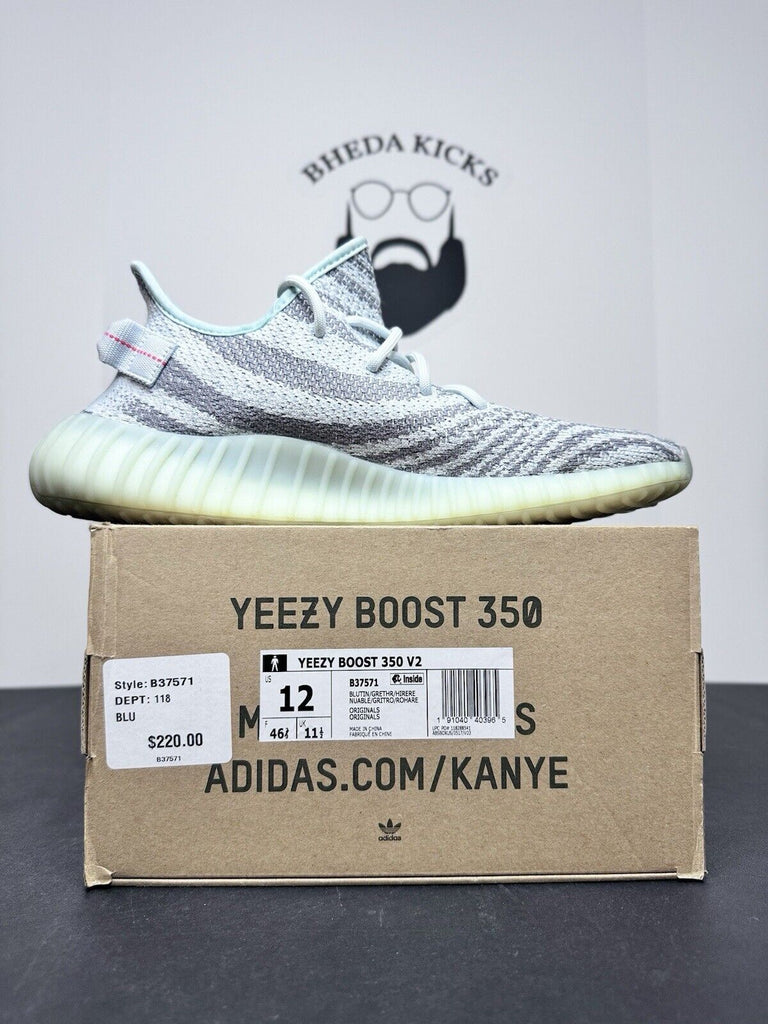 Adidas Yeezy Boost 350 V2 Low Blue Tint B37571 Preowned Og Men’s Size 12