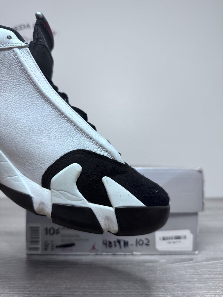 Size 10.5 - Air Jordan 14 Retro 2014 Black Toe 487471-102 Preowned Authentic