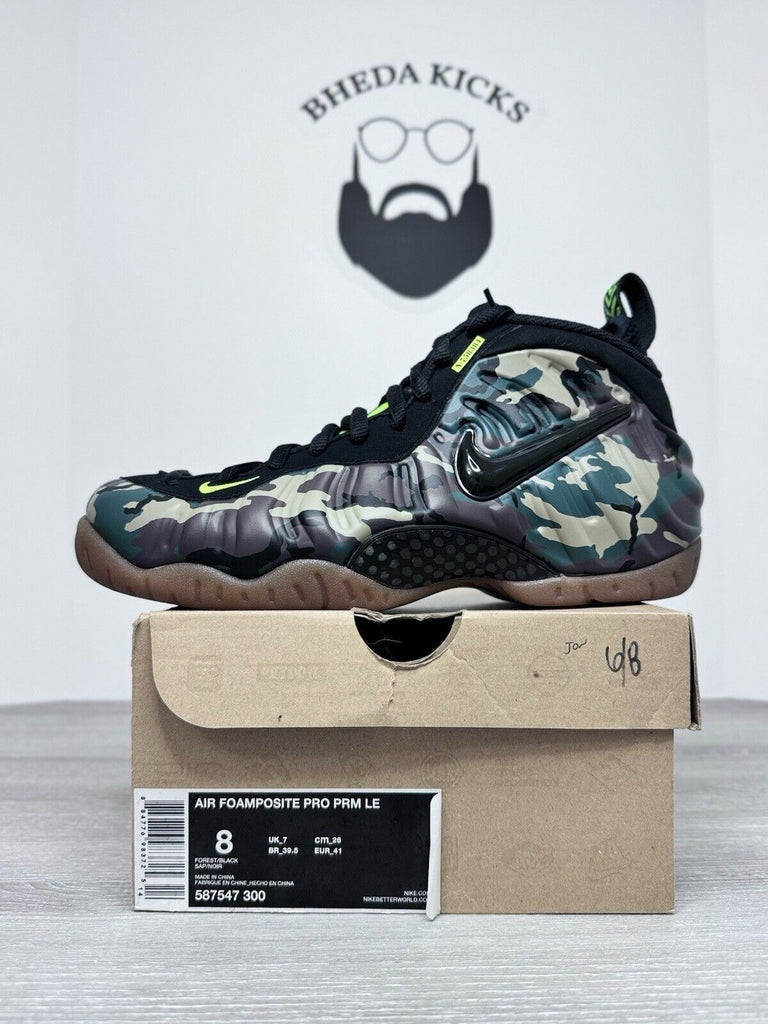 Size 8 - Nike Air Foamposite Pro Prm Le Green Army Camo 2013 587547-300