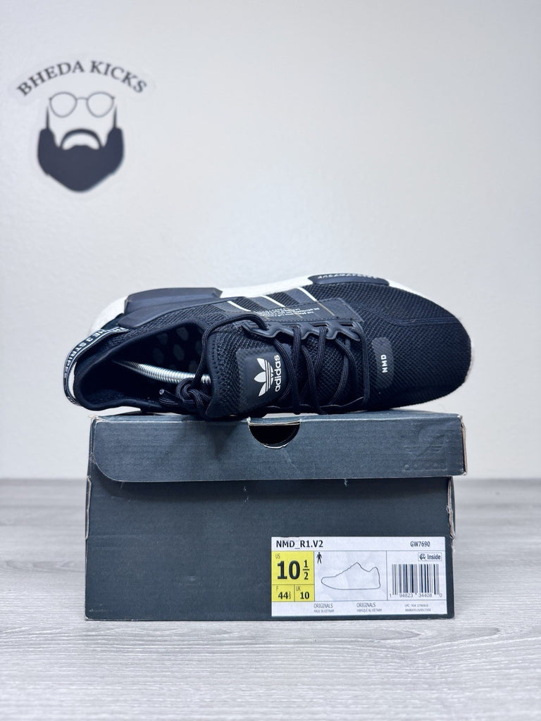 Size 10.5 - Adidas Nmd R1.V2 Men Running Athletic Shoes Core Black White GW7690