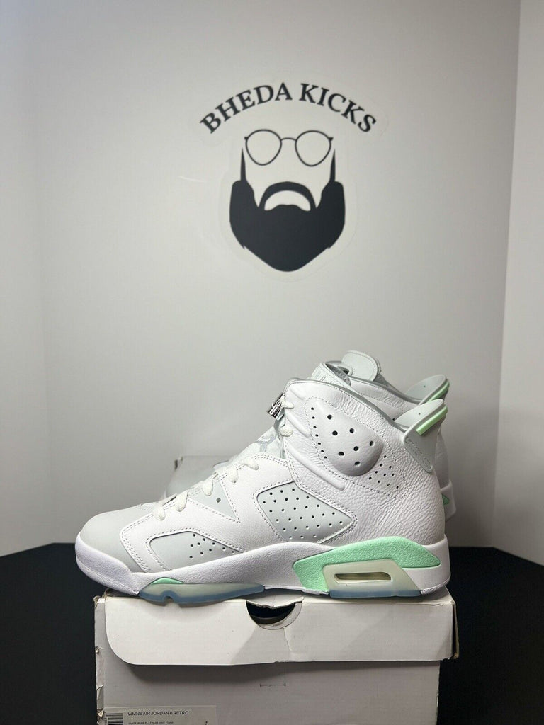 Nike Air Jordan 6 Retro Shoes White Platinum Mint Foam DQ4914-103 Women Size 10