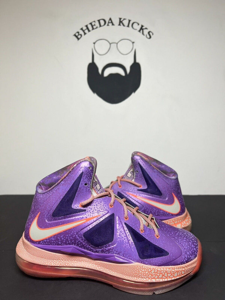 Nike Air Lebron 10 X GS Area 72 All Star Purple Size 5Y Preowned Og Rare Clean