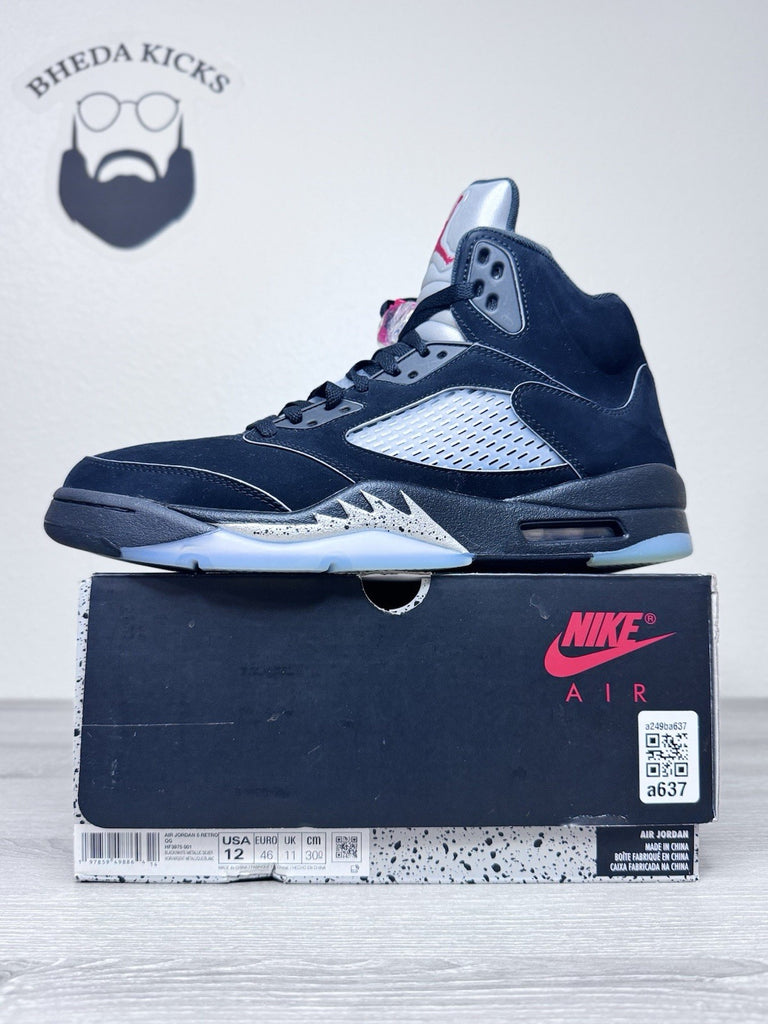 Size 12 - Air Jordan 5 Black Metallic Reimagined Sneakers HF3975-001 Worn Once