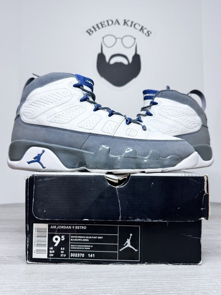 Size 9.5 - Air Jordan 9 Retro 2002 French Blue 302370-141 Preowned Rare