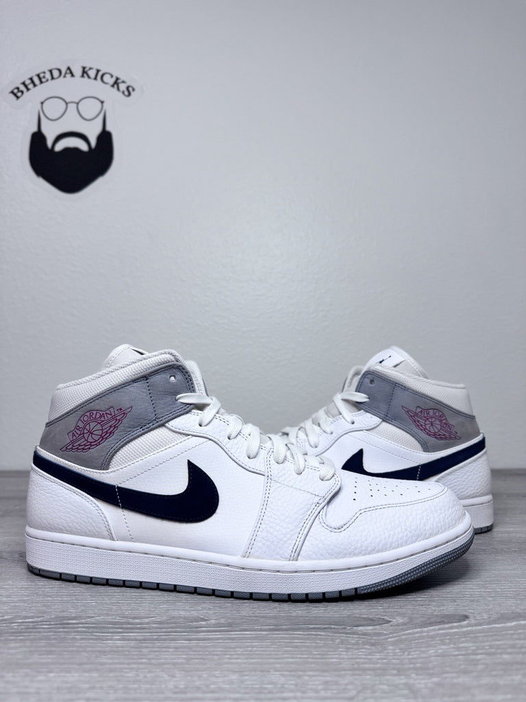 Size 15 - Nike Air Jordan 1 Mid Paris Men's White Midnight Navy DR8038-100