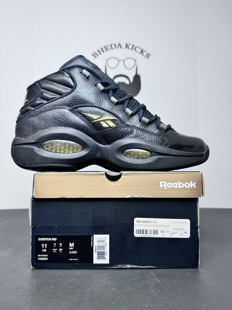 Reebok Question New Years Eve Classic Iverson Black Gold V48294 Men’s Size 11