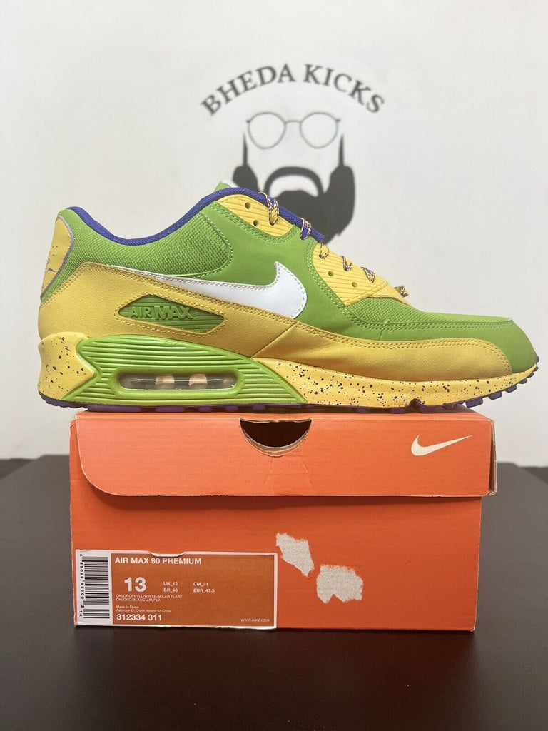 Nike Air Max 90 Running Man Size 13 Chlorophyll Green Yellow 312334-311 White Og