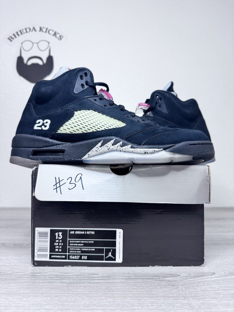 Size 13 - Air Jordan 5 Retro 2011 Black Metallic White Suede (136027-010) CLEAN