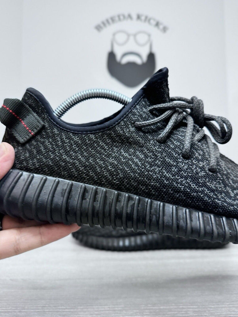 Size 9.5 - adidas Yeezy Boost 350 Low Pirate Black 2015 AQ2659 Preowned